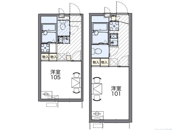 レオパレス弥勒寺IIの物件間取画像